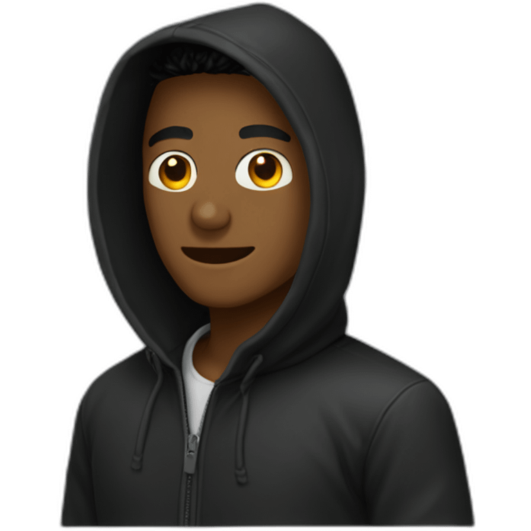 jeune homme noir cagoules emoji