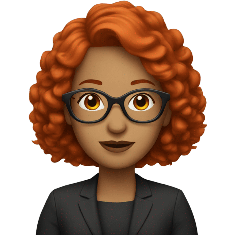 red hair lady with cool glasses on emoji