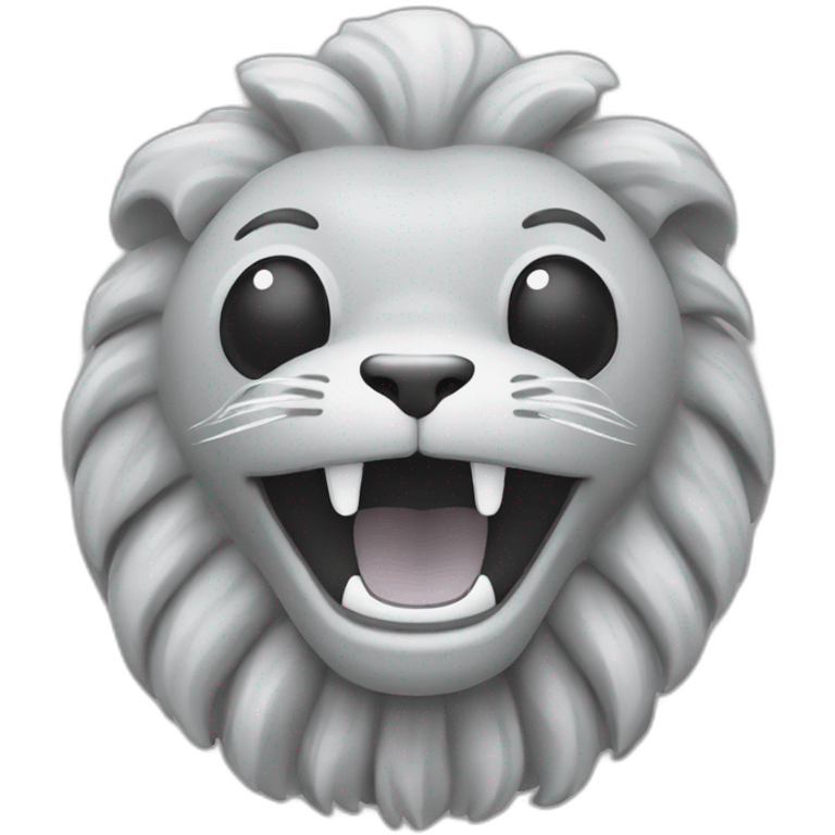 Merlion in grey emoji