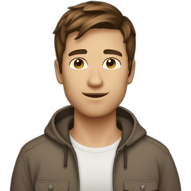 Short brown hair male emoji