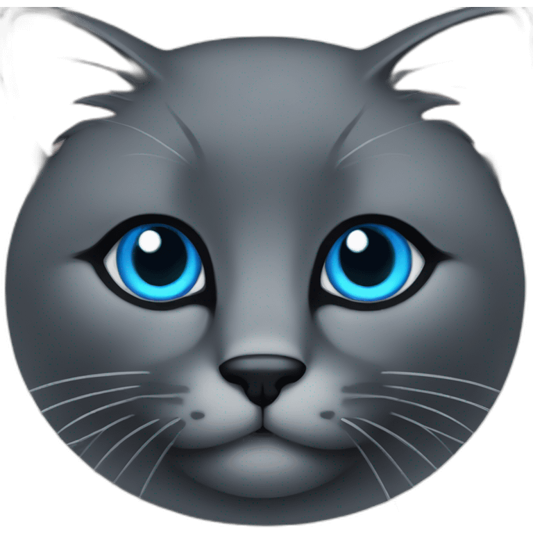 Cat blue eyes black cat  emoji