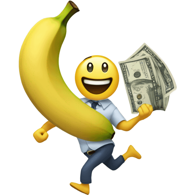 A banna running with money  emoji