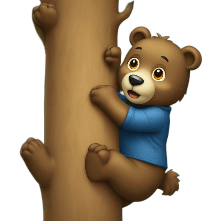 Bear climbing tree emoji