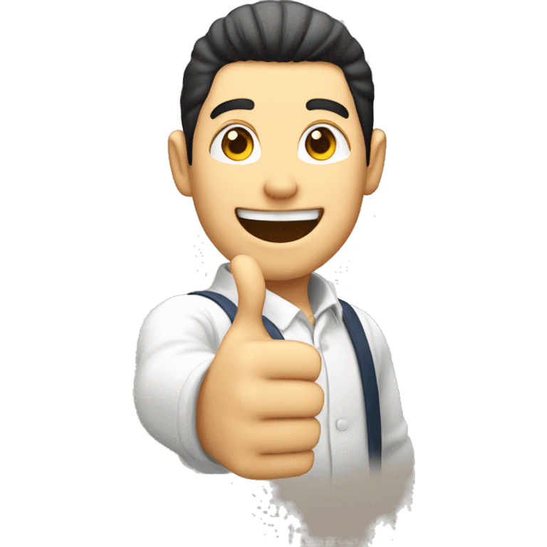 Smiling Japan man showing thumbs up  emoji