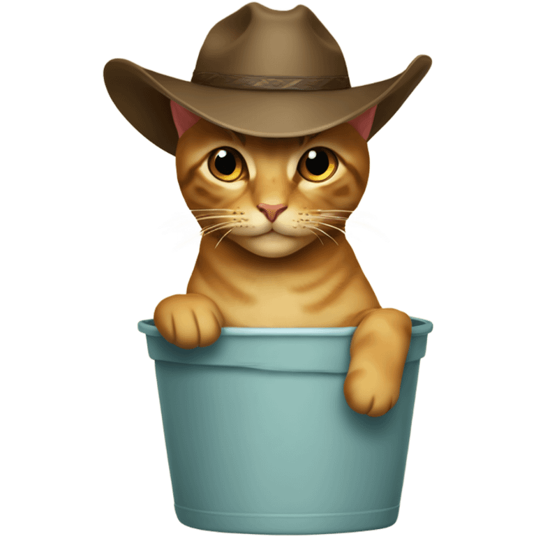 hace un gato con botas y sombrero sosteniendo un vaso emoji