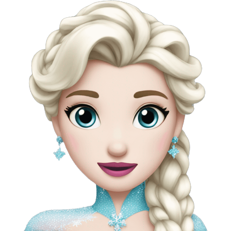 elsa frozen with pink lips emoji