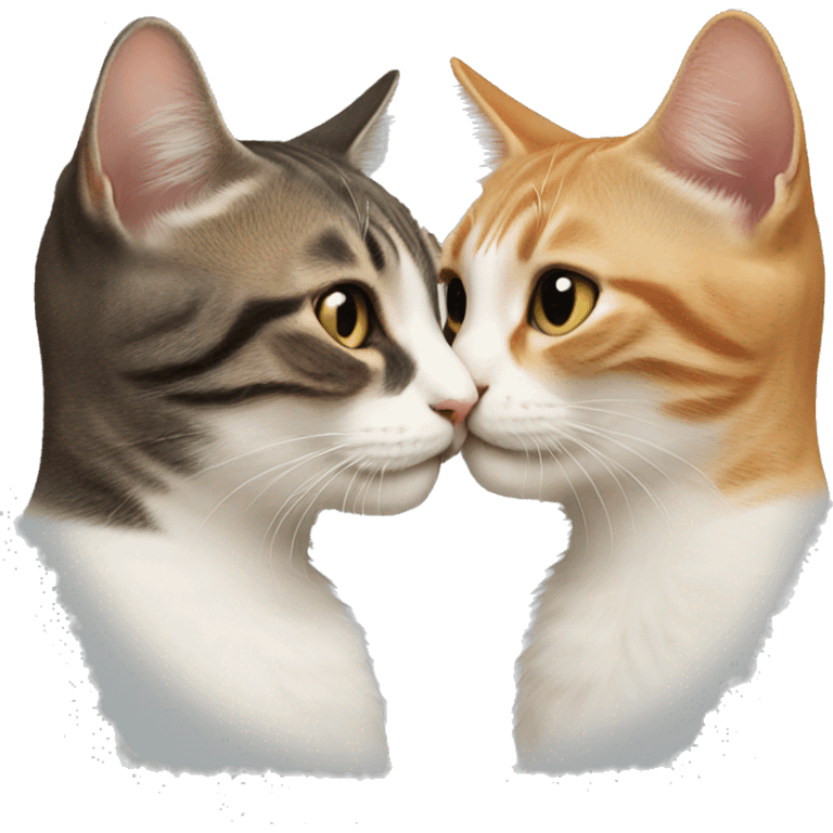 Two cats kissing  emoji