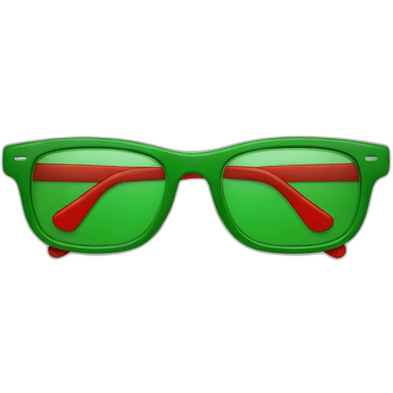 Green red glasses emoji