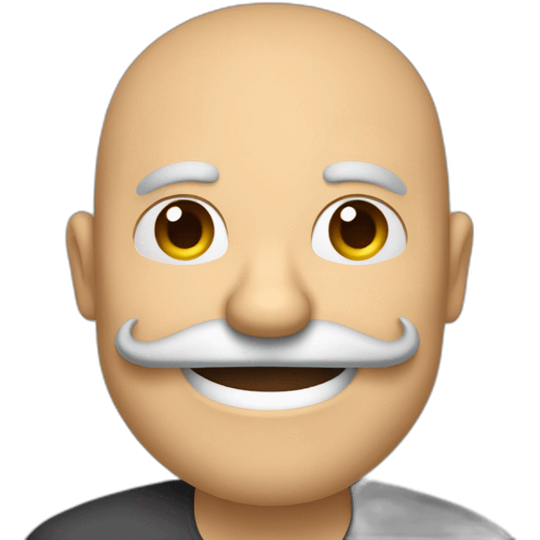 Hombre de 50 años de edad con pelo largo y bigote sonriendo emoji