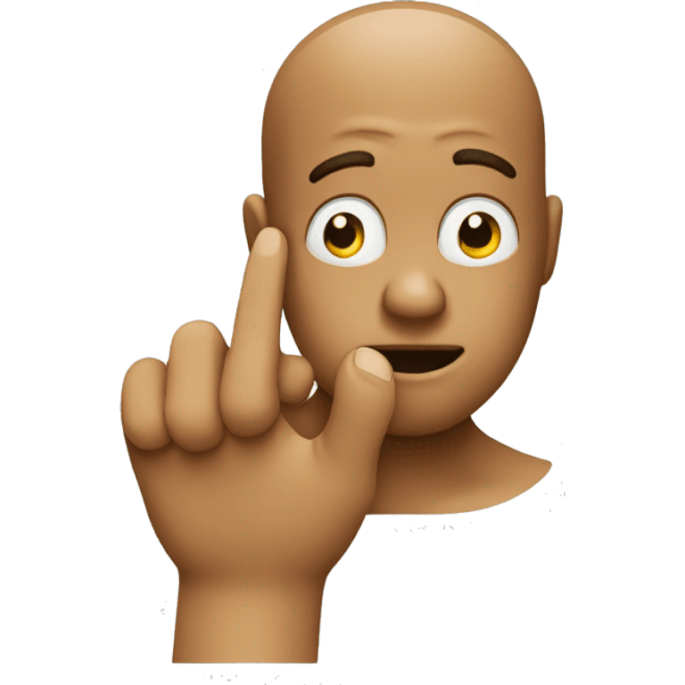 thinking emoji with thumb and index finger resting on it's chin emoji