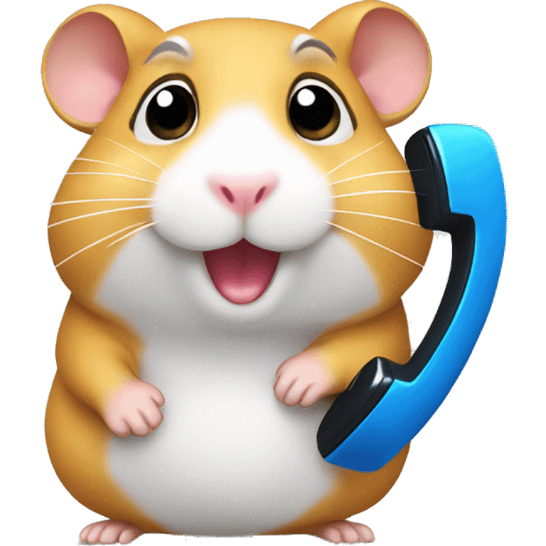 hamster calls on the phone emoji