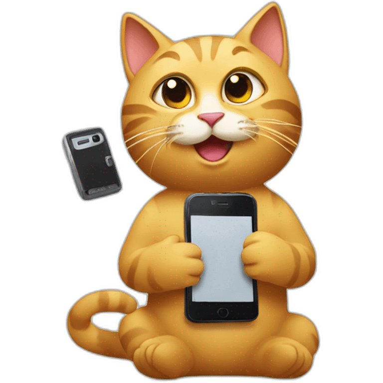 cat holding phone emoji