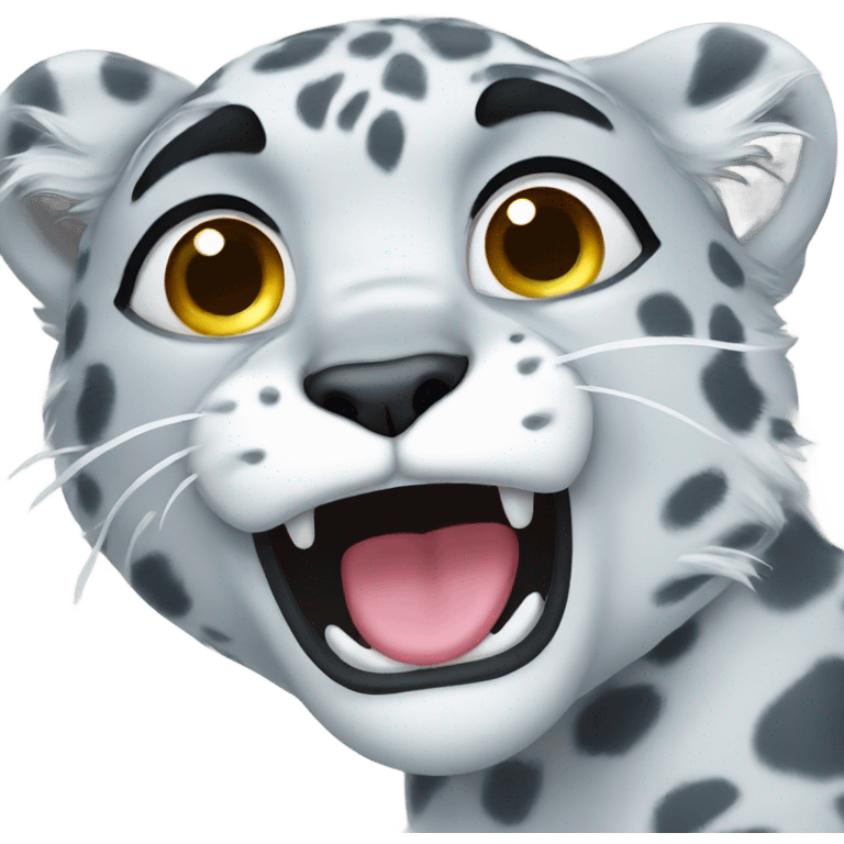 Snow leopard crying emoji