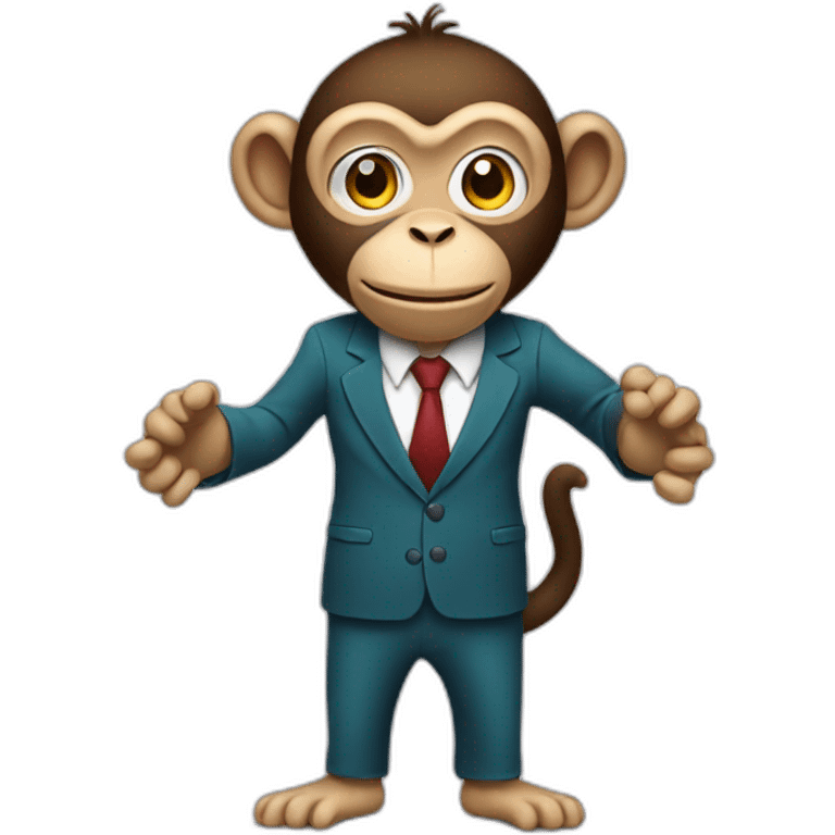 monkey professor with suit holding a sign with 2 hands emoji