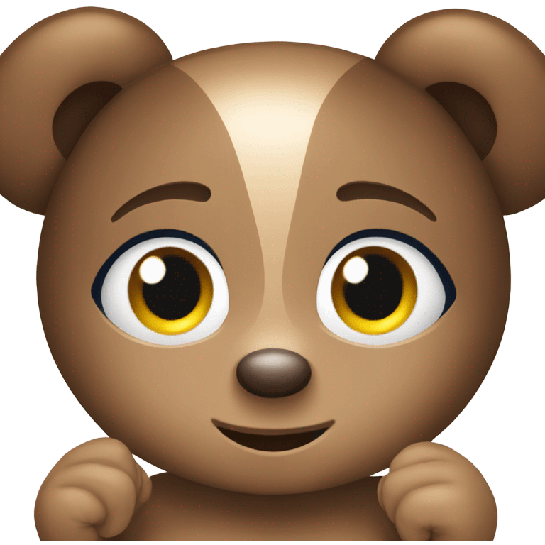 Teddy bear emoji as a female with blueberries in her hands. Girl has brown hair emoji