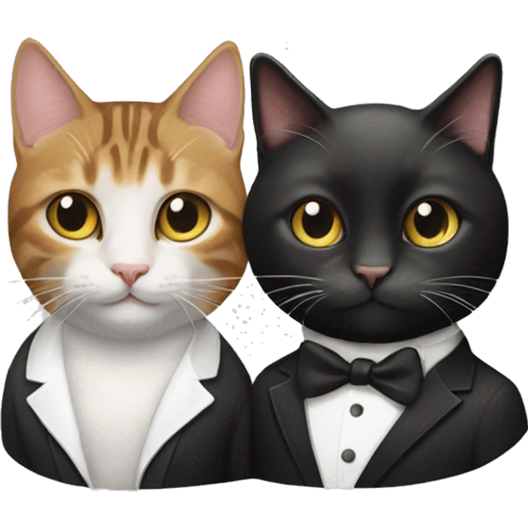 Tabby cat and tuxedo cat emoji