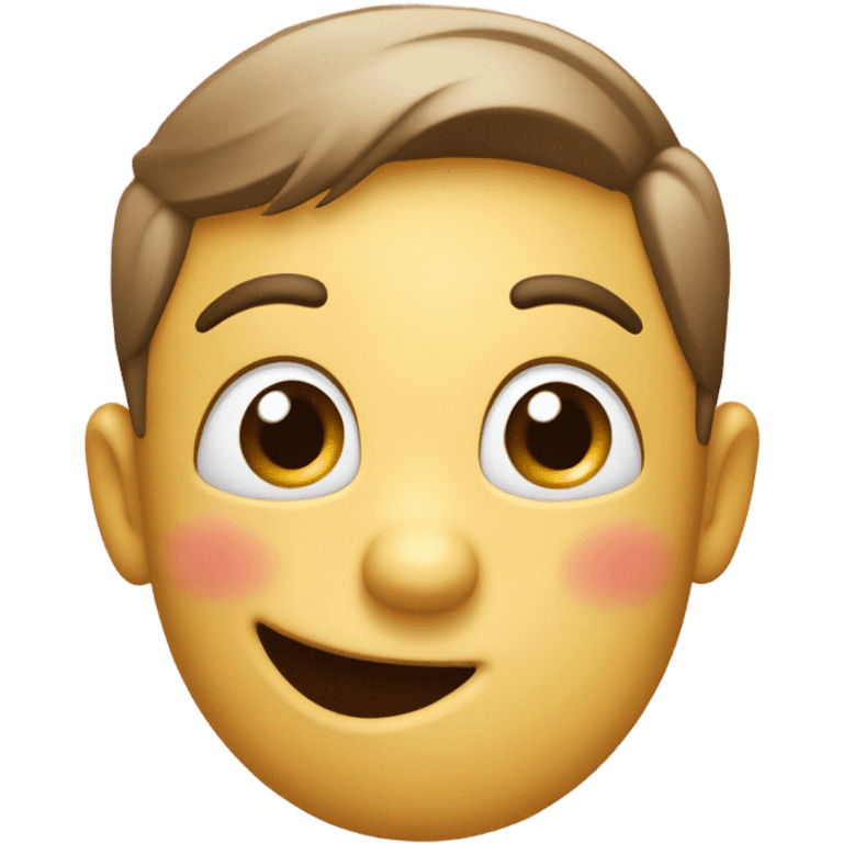 Regular emoji with two thumbs up blushing  emoji