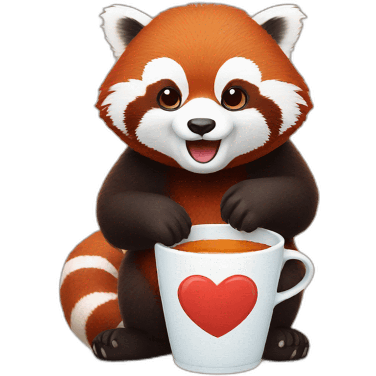 red panda holds a cup emoji