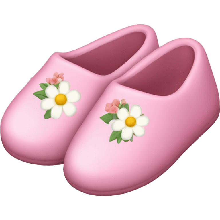 a slipper pink with flowers emoji