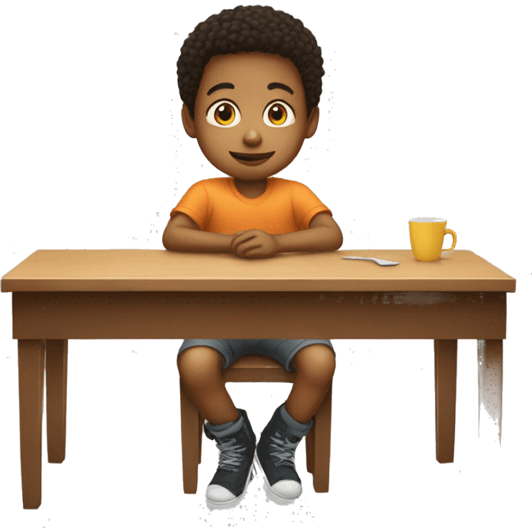 Kevin Culkin child sitting at the table emoji