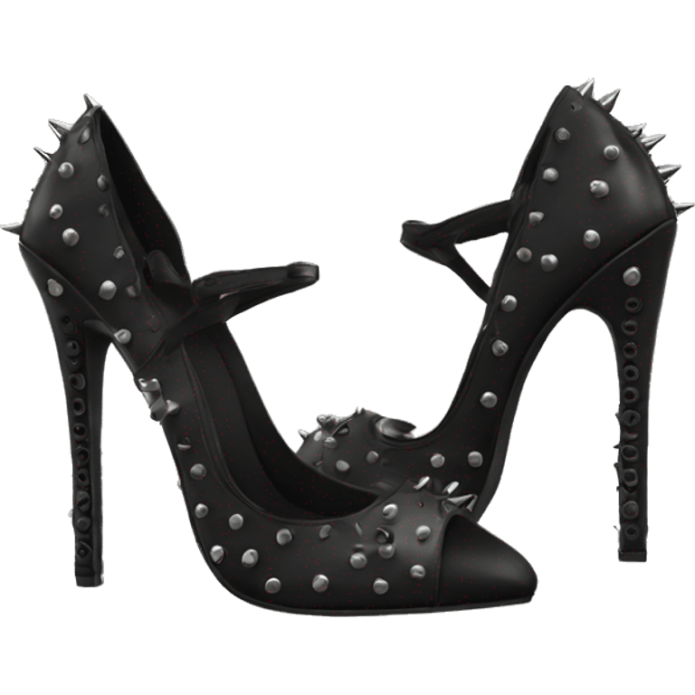 Black rivet heels  emoji