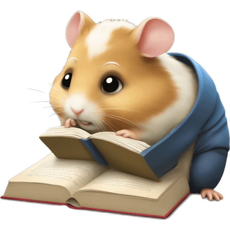 hamster reading book emoji