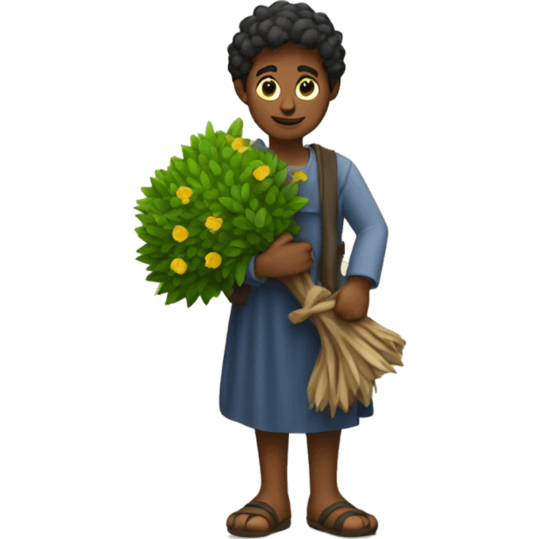 shepherd holding a bush on a leah emoji