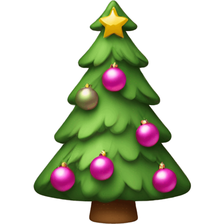 Christmas tree with pink decorations  emoji