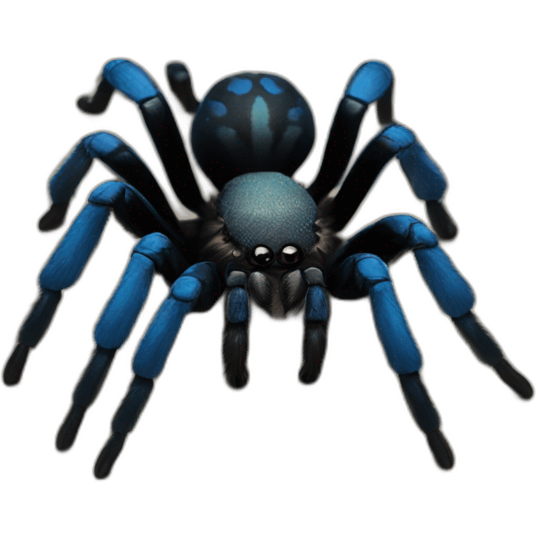 Realistic black and Blue tarantula emoji