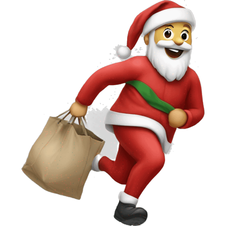 Santa running with bag  emoji