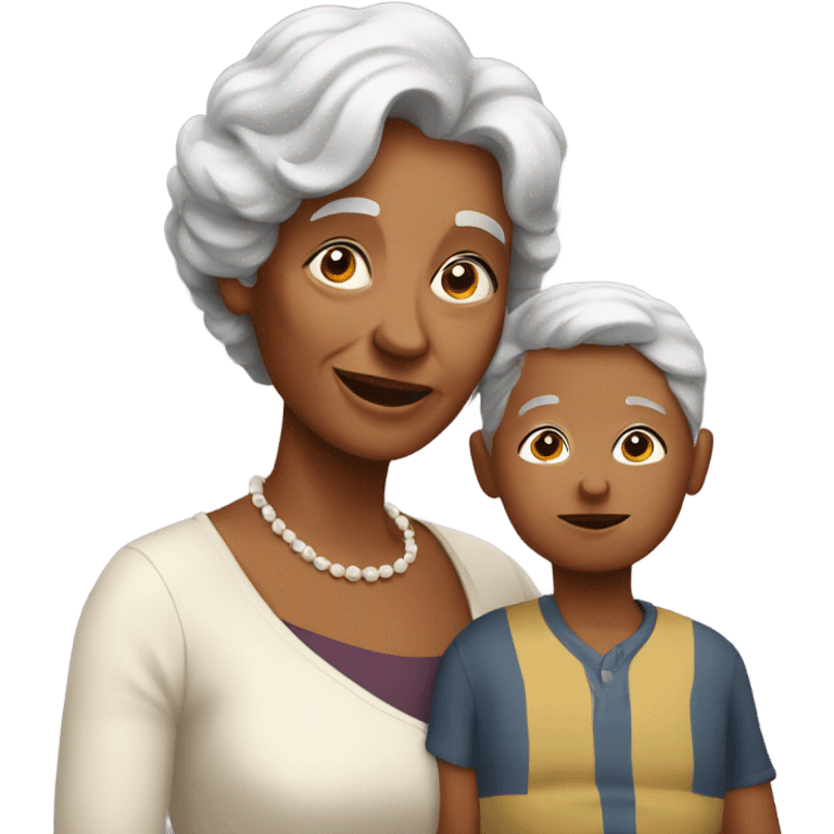 A grandmother with her boy emoji