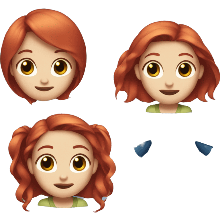 redhead woman and stitch emoji