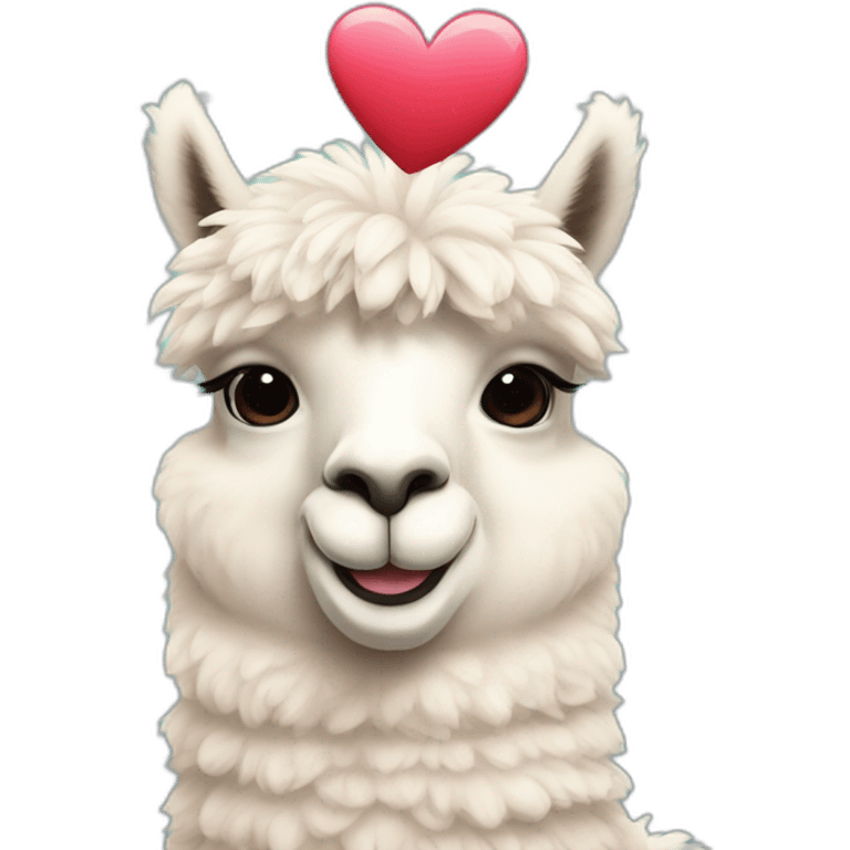 alpaca-in-love-with-hearts-around emoji