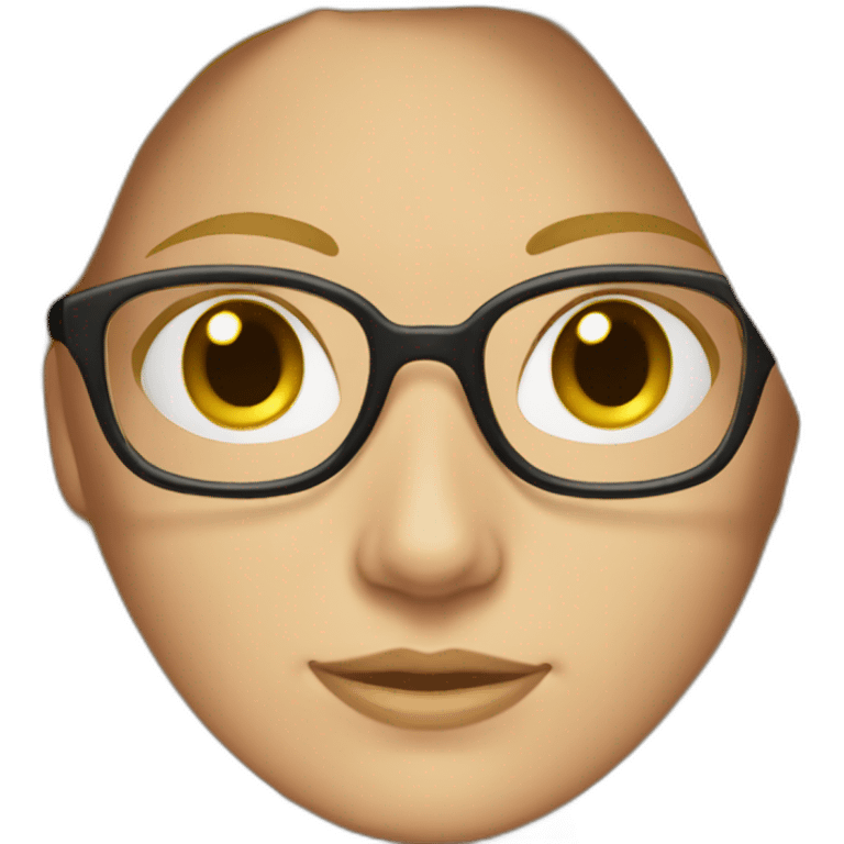 caucasian female, blonde hair, tied back, glasses emoji