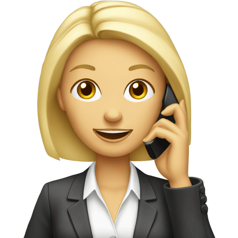 Blonde businesswoman talking on her cell phone emoji