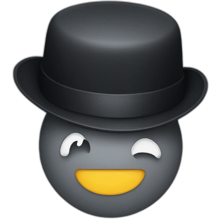 smiley wearing a  bowler hat emoji