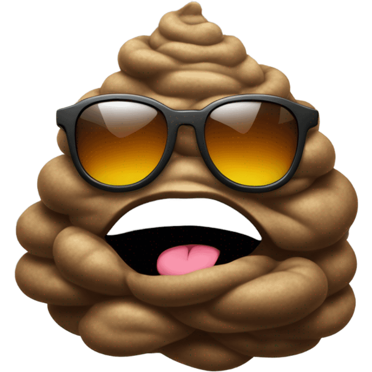 Poop with cool sunglasses and smelly  emoji