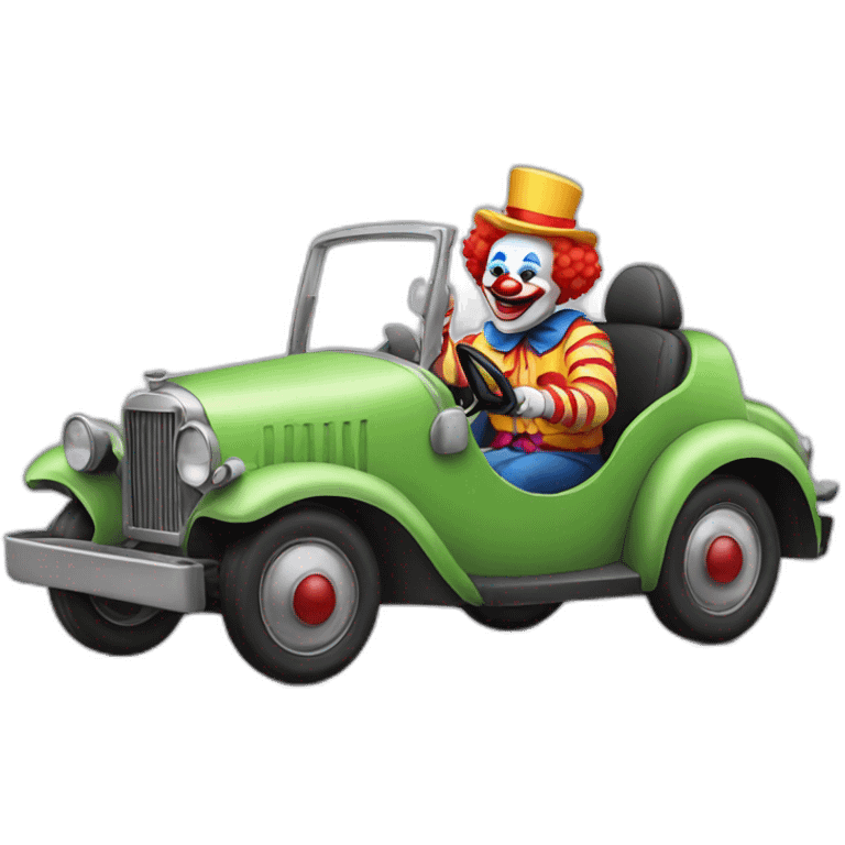 clown driving a car emoji