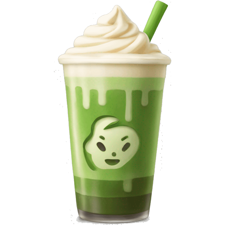 Ice matcha latte  emoji