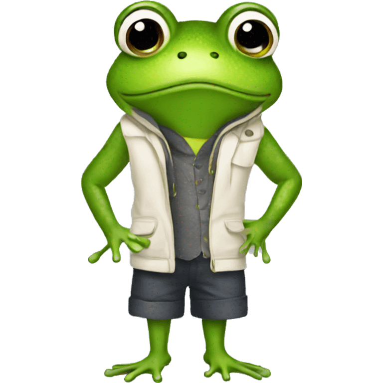 Fashion frog emoji