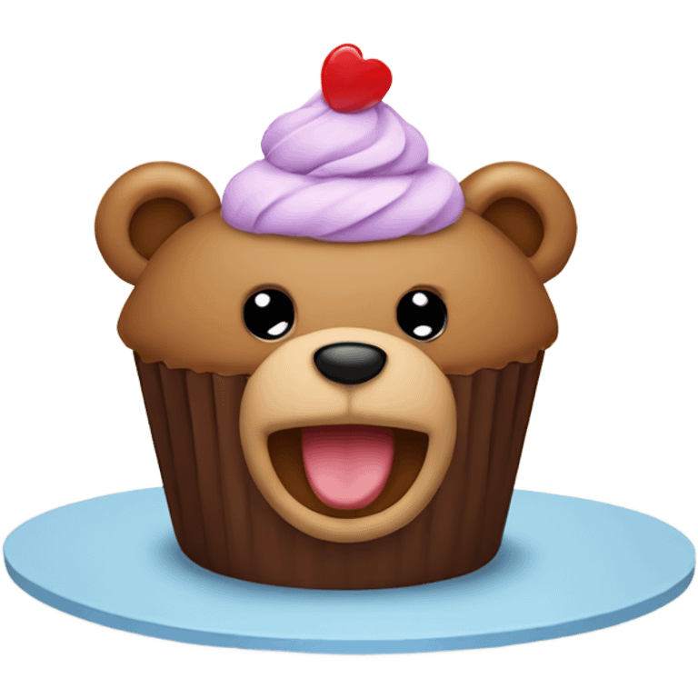 Teddy bear cupcake  emoji