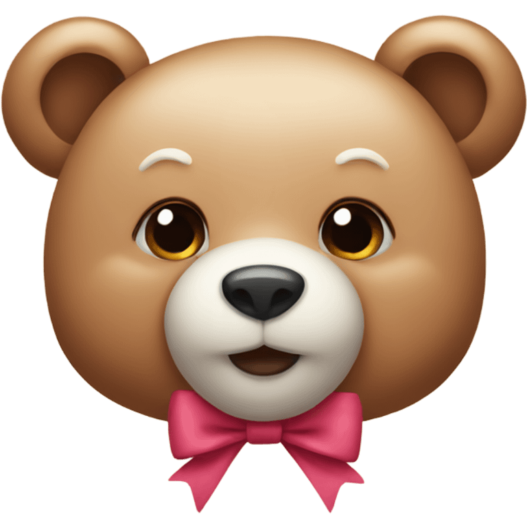 A cute bear with a bow emoji