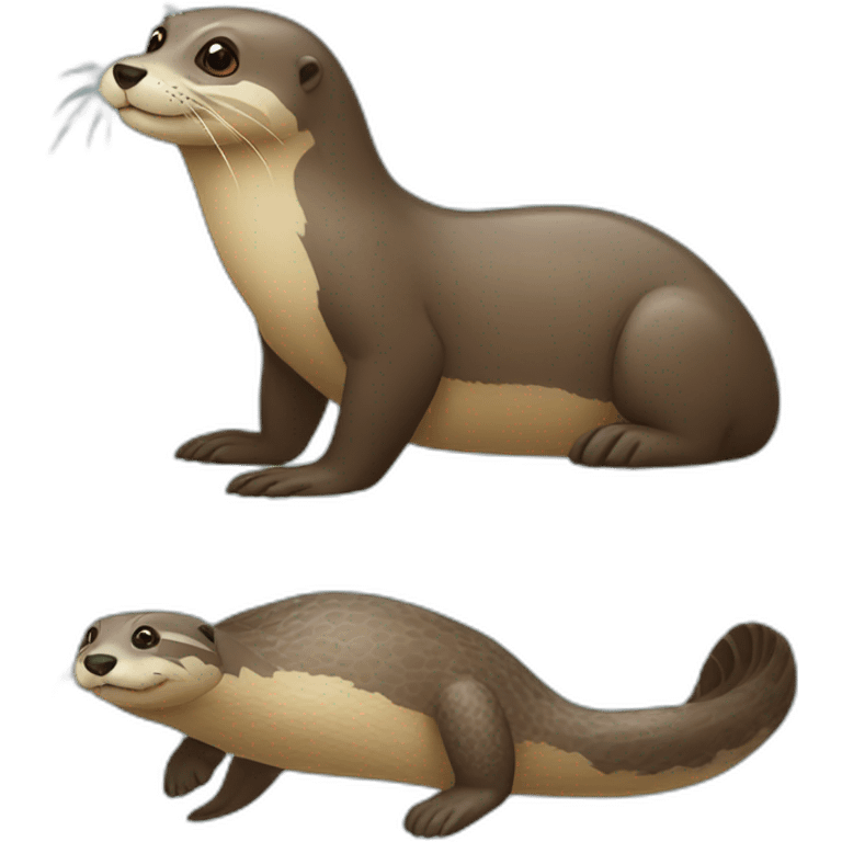 Loutre avec une tortue emoji