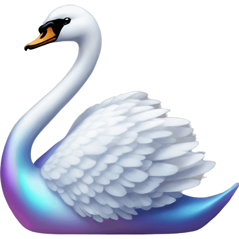 Iridescent swan emoji