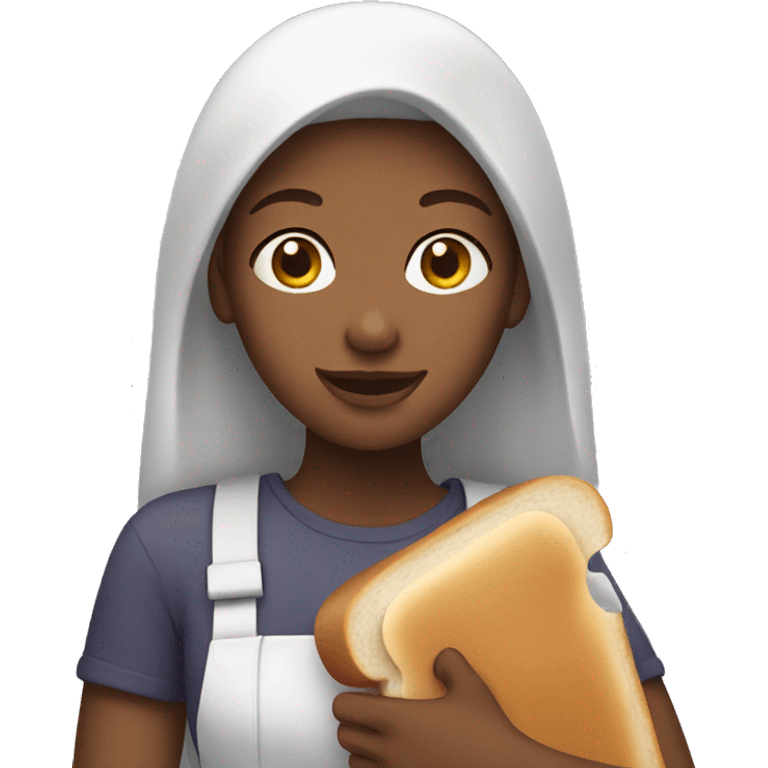 Girl holding sandwich  emoji