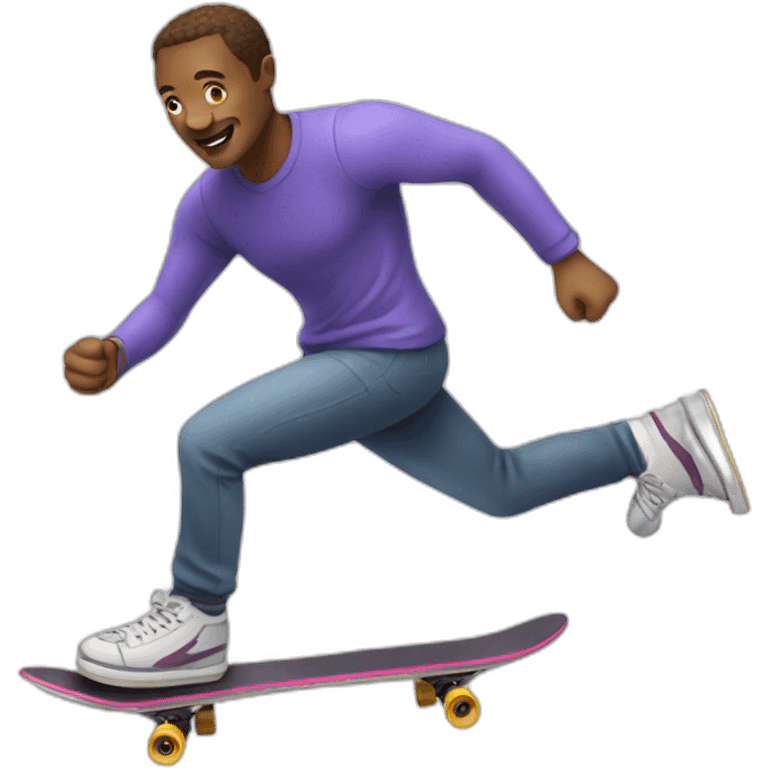 Man going super fast on a skate emoji