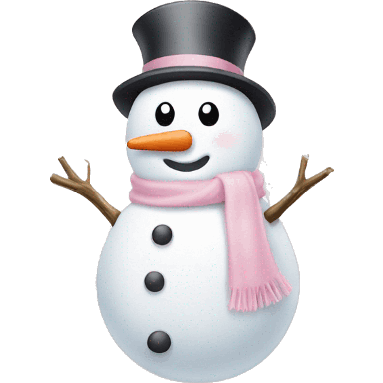 cute light pink snowman emoji