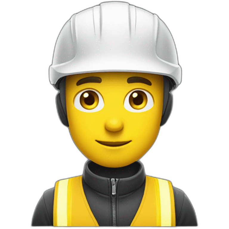 bald man with a yellow cycling helmet on a dark xiaomi e-scooter whearing a yellow safety vest emoji