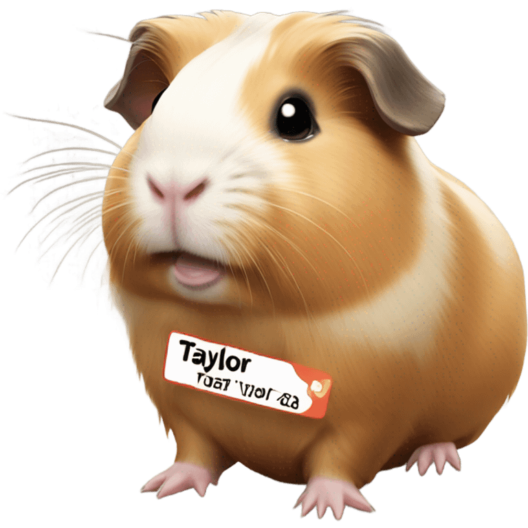 Guinea pig with Nametag Taylor emoji