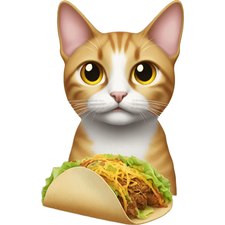 cat with laser in the eyes targeting tacos emoji